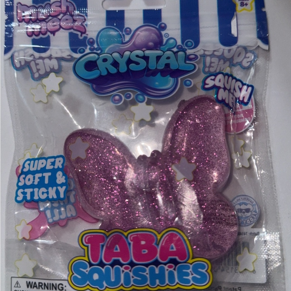 Mush Meez Taba Squishies Glitter Butterfly - Purple - Brand new